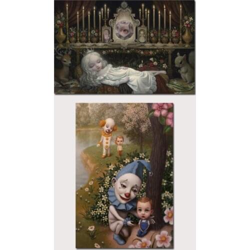 Mark Ryden Awakening The Moon 1 Panel Abstract Wall Art Oil Painting Poster Canvas Painting Print for Living Room Home Decor