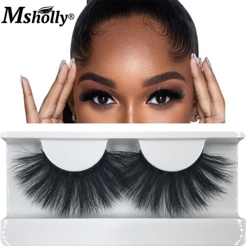 1 Pair 25mm Faux Mink Eyelashes 5D Fluffy Soft Wispy Volume False Eyelash Reusable Makeup Beauty 3D Extension Lashes Dramatic