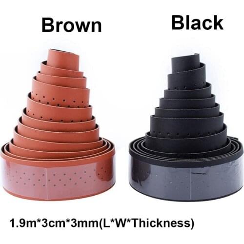 1 pair of leather dead fly road bike handlebar leather straps curved horns and horns hollow breathable handlebar straps