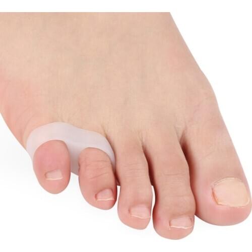1 Pair Silicone Gel Little Toe Thumb Straightener Separator Double Loop Corrector Toe Separator B99