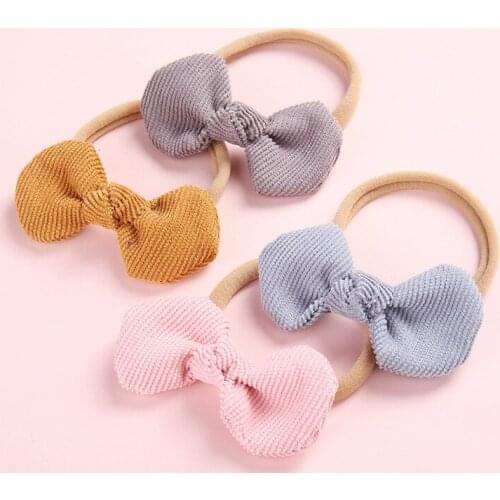 1PCS Corduroy bow baby headband super soft newborn baby hair band hot childrens headdress baby hair accessories