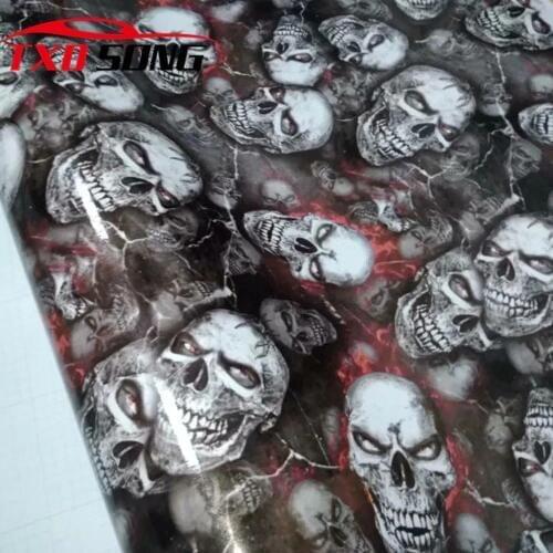 2019 Newest Car Wrap Graffiti Skull Sticker Camo Sticker Bomb Vinyl Film Skull Car Motorcycle Roof Hood Decal Film Stickerbomb