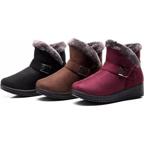 2020 Large Size 36-42 Warm Cotton Boots Middle-aged Casual Snow Boots Non-slip Wear-resistant Comfortable Lightweight Women B09