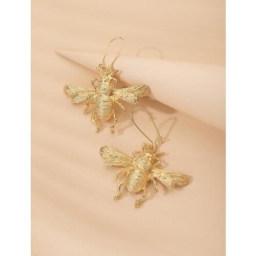 6 pair/lot wholesale fashion jewelry accessories gold metal bee earrings