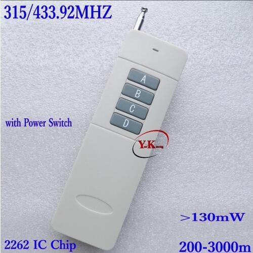 3000m Remote Control 4 Button Transmitter Long Range Distance Remote Transmitter Big Button 315/433 TX
