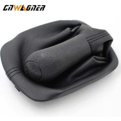 5 Speed Car Gear Shift Knob 23 CM With Holster Black Cover Replacement Boot Kit For Skoda Octavia A4 1997-2011 1U0711141