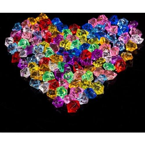 250Pcs/Lot 22mm Aquarium Acrylic Stones Crystals Rocks Decoration Vase Filter Decorative Pebbles Gems DIY Party Decoration 500G