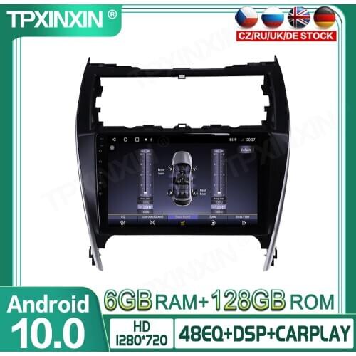6+128G Android 10.0 For Toyota Camry 2012-2017 Car Multimedia Player GPS Navigation Headunit Radio Audio Stereo Tape Recorder