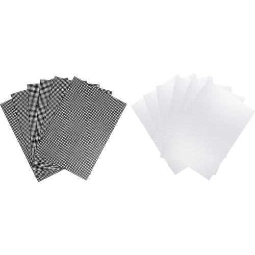 6 Pieces Mesh Plastic Canvas Kit Latch Hook Rug Canvas Fabric for Embroidery Canvas Craft Knit Crochet Projects