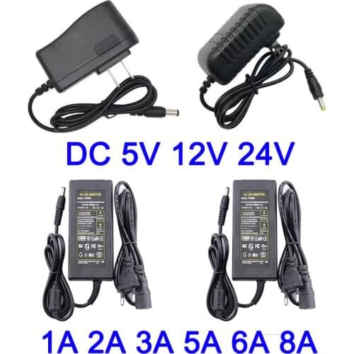 Power Supply 5V 12V 24V Volt DC 12v 5a power adapter Converter euro plug 1A 2A 3A 5A 6A 8A Power Supply Adapter 24v