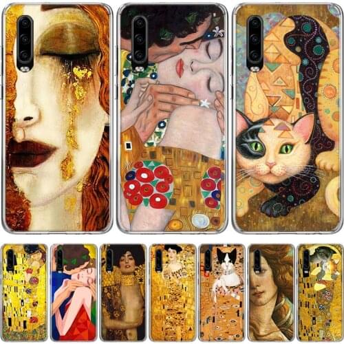 He kiss Gustav Klimt Painting Phone Case for Huawei P30 P40 P20 P10 Mate 20 10 30 Lite Pro P Smart Z Plus + Art Luxury Cover Coq