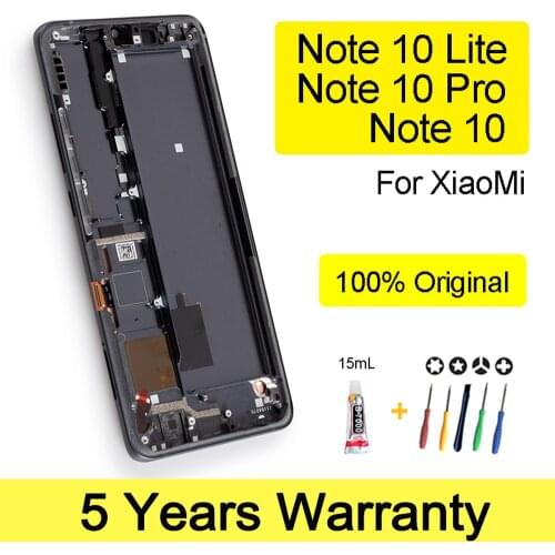 100% New M1910F4G M1910F4S M2002F4LG Original Display For Xiaomi MI Note 10 Pro Touch Screen Lcd For Xiaomi Note 10 Lite Display