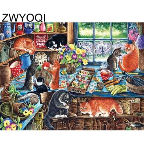 DIY 3D Diamond mosaic cat Full Round Diamond painting Cross stitch cat Full Square Diamond embroidery Cartoon cat bamboo basket