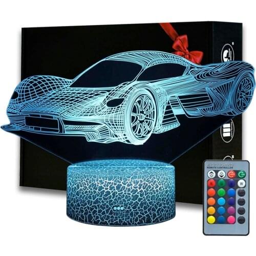 Kids Bedroom 3D illusion Night Lights Super Car Modeling Light Children Room Cars Decoration Lamp Creative Gifts For Christmas