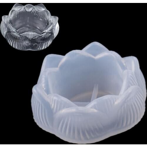 Lotus Molds Silicone Candle Holder Ashtray Making Mold Wax Resin Casting Epoxy Moulds Tool Craft