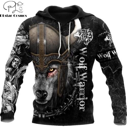 Tattoo Wolf Warrior 3D All Over Printed Autumn Men Hoodies Unisex Casual Pullover Zip Hoodie Streetwear sudadera hombre DW0556