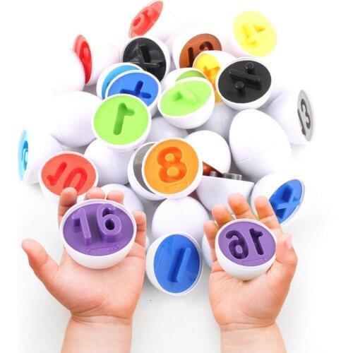 26 Pcs Numbers Matching Eggs Toy Baby Learning Education Math Toy Puzzle Matching Toys Montessori Building Blocks For Children