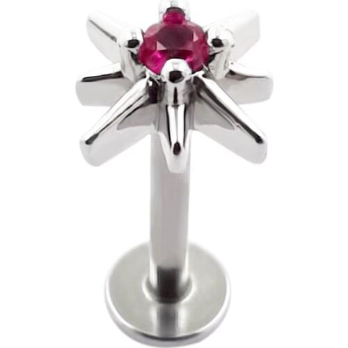 JHJT 16G 6/8mm Sexy Sun Flower Tragus Piercing Nose Piercing Labret Helix Lip Piercing Cartilage Earring Stud Jewelry