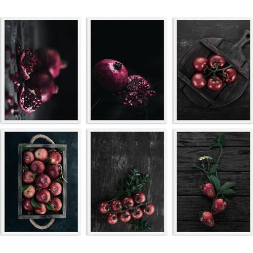 Tomato Pomegranate Apple Fruit Diamond Painting Cross Stitch 5D DIY Full Square Drill Food Diamond Embroidery Kitchen Decor