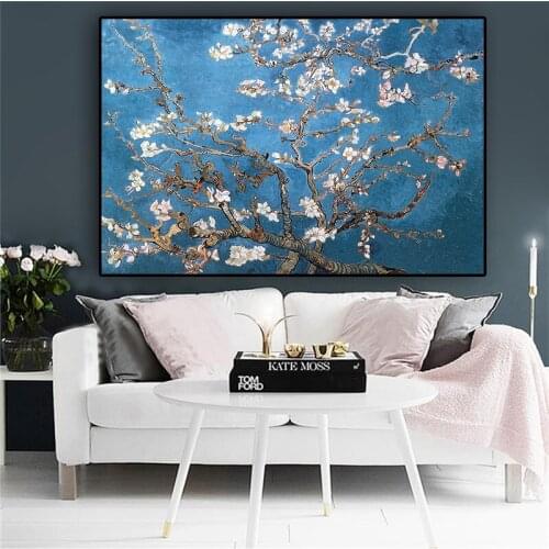 Apricot Flower Oil Painting by Vincent Van Gogh Canvas Art Cuadros Decoracion Posters and Prints Wall Picture for Living Room