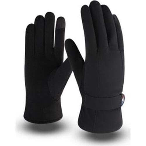 Winter wind warm warm family man PU leather gloves with velvet thickening bike riding gloves ST-612