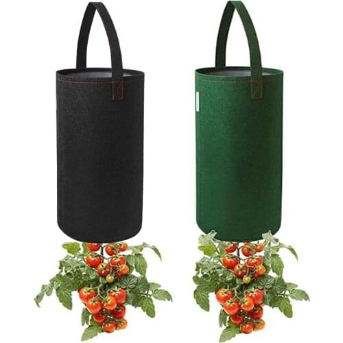 Multi-Function 1Pc Felt Hanging Tomato Grow Bag Upside Down Planter Strawberry Vegetable Flower Plant Grow Bags Garden Plant Pot