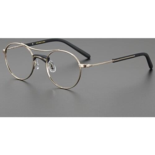 Pure Titanium glasses frame men Vintage round Designer optical eyeglasses Myopia reading women prescription clear eyewear