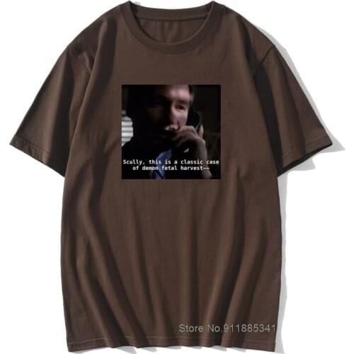 Duh Scully Mens 3D Tshirts The X Files Mulder Ufo Aliens TV Funny Tee Shirt Crew Neck Men Tops T Shirt 100% Cotton Fast Ship