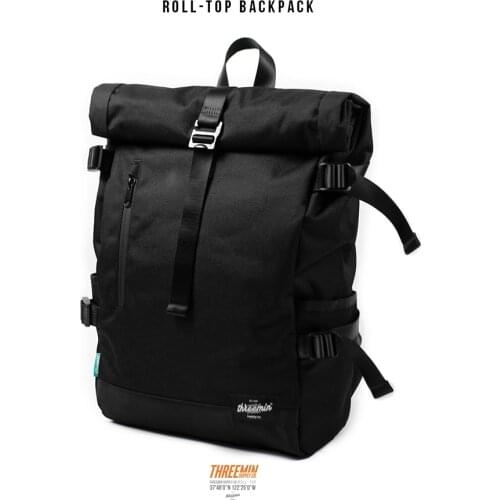 Mens Backpack Woma Threemin Supply Roll-top Backpack Techwear Accessories Streetwear