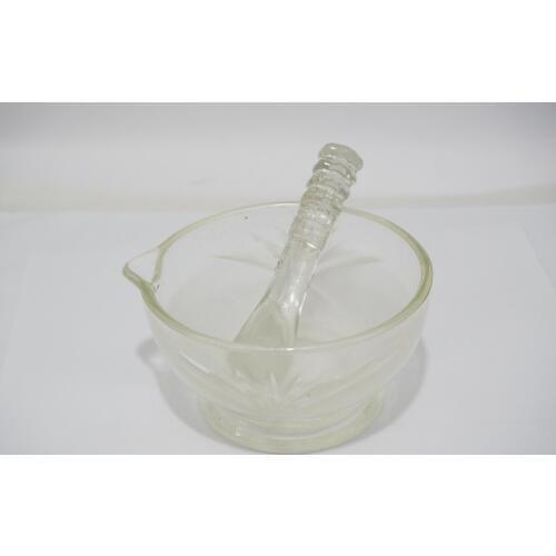 120mm Footed Glass Mortar and Pestle Mixing Grinding Bowl Set Lab Kit Tools Glass Mortar