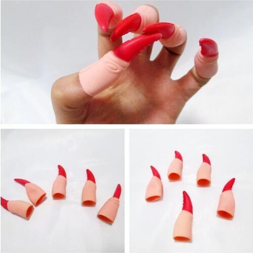 10Pieces /lot Halloween props wholesale soft nail fake finger nail set witch zombie ghost monster hand finger nail free postage