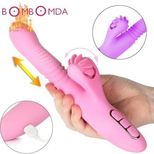 Heating Automatic Telescopic Dildo Vibrator For Woman Clitoris Stimulation Anal Sex Toy Vibrator Sex Toys For Women Masturbation