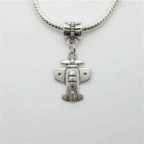 New 25pcs aircraft charm Big Hole bead European Pendant fit for Pandora style Bracelets Necklace DIY Metal Jewelry Making 1