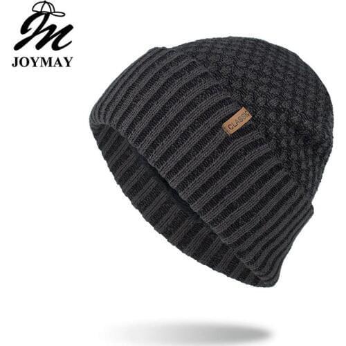 Joymay New arrival Winter Beanies Hat Unisex Classic Warm Soft Skullies Knitting Hats For Men Women WM118