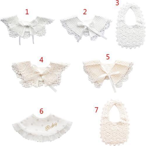 New Baby Bibs with Lace 360 Degree Rotatable Cotton Infant Fake Collar Scarf Saliva Towel Cute Kids Newborn Stuff Bib Gifts