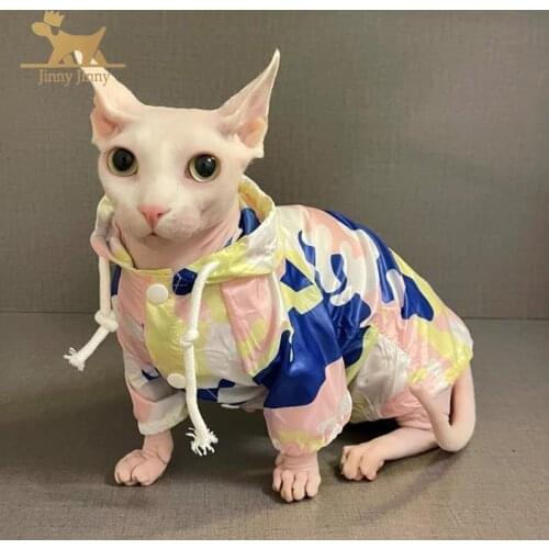 Sphynx Hairless Cat Pet Clothes, Sun Protection Jacket, Lightly Waterproof Clothing，Kitten T-Shirts For Sphinx Fairless Cat