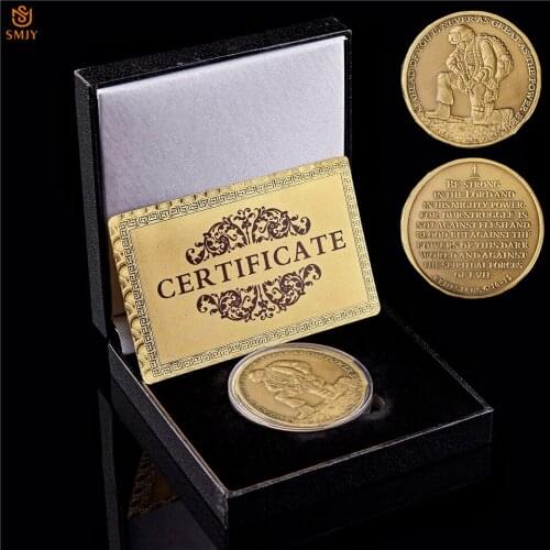 US Honorary Soldier Army Value Core The Task Of Your Is Never As Great As The Power Behind You Bronze Challenge Badge Coin Value