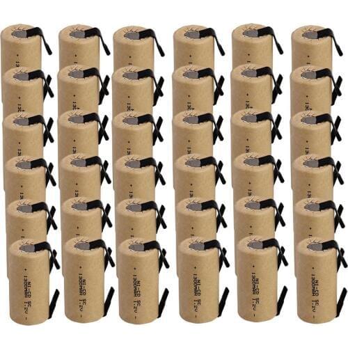 True capacity! 36 pcs SC battery sub c battery rechargeable battery replacement 1.2 v 1300 mah with tab-free shipping
