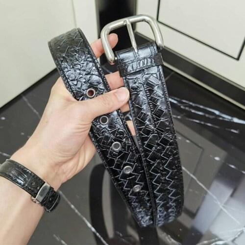 New Braided Belt For Mens Woven High Quality Luxury Design Genuine Leather Cow Straps Jeans Girdle Casual Fashion Waistban