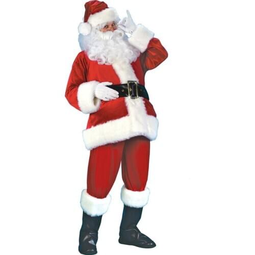 Christmas Santa Claus Costume Cosplay Santa Claus Clothes Fancy Dress In Christmas Men Costume Suit for Adults Hot