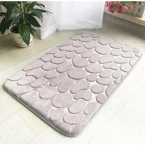 Thickened Floor Mat Grey Door Mat Bathroom Mat Soft Feet Pad for Kithcen Bedroom Doorway Anti Slip Toilet Floor Rug 40x60cm