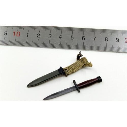 In Stock 1/6th DID A80150 WWII US Army Ranger Sergeant Mike Military Conflict Dagger Knife Holster Model For 12inch Doll Action