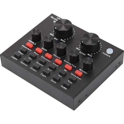 V8 Audio USB External Sound Card Headset Microphone Webcast Personal Entertainment Streamer Live Broadcast for PC Phone Computer