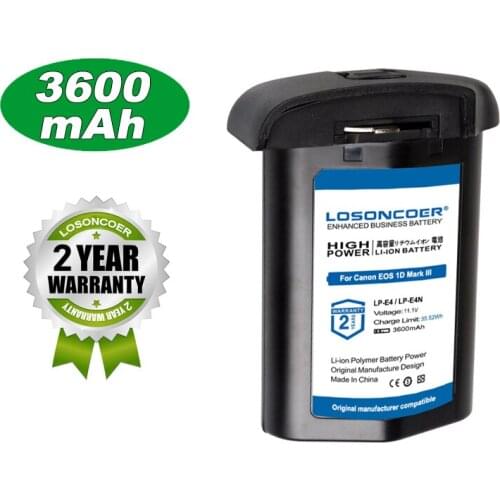 100% Original LOSONCOER LP-E4 LP-E4N Battery For Canon EOS 1D Mark III, EOS-1D Mark IV, EOS 1Ds Mark III, EOS 1D C, EOS 1D X