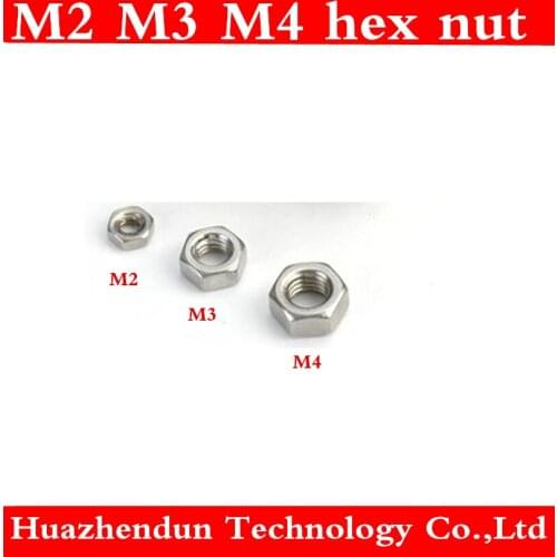 100PCS/LOT M2 M3 M4 hex nut nut 304 stainless steel GB metric nut metric thread water cooling screw