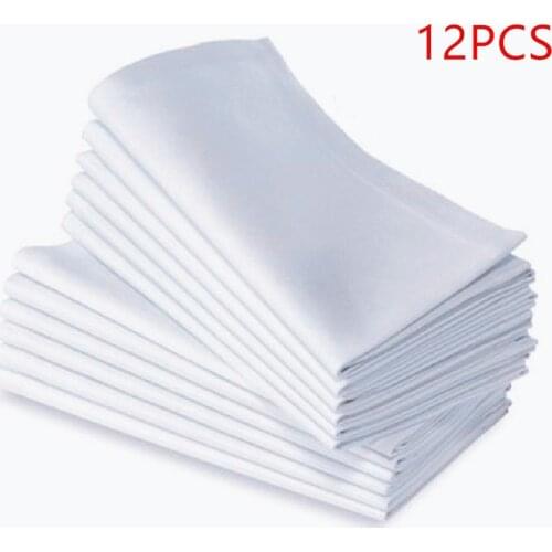 12PCS/linen white 50x50 cm cotton restaurant dinner cloth high quality hotel brand new napkins for formal western dining occasio
