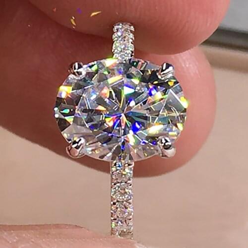 18K Au750 White Gold Women Ring Moissanite Diamonds 1 2 3 45 Carat Oval Elegant Wedding Party Engagement Anniversary Ring Trendy