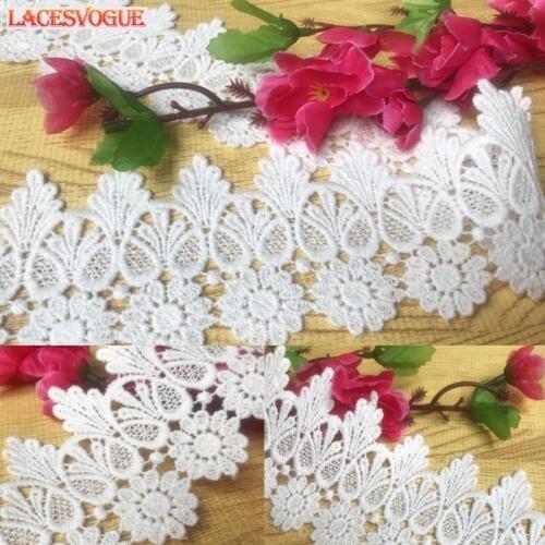 19yards 7cm Cotton embroidery Lace ribbon Handmade DIY material Garment needlework sewing accessories clothing edge 672