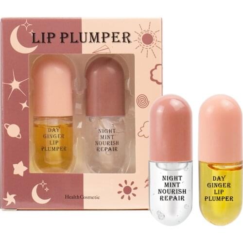 2pcs Mineral Oil Clear Lip Gloss Moisturizing Gloss Plumping Lip Plumper Makeup Lip Gloss Glitter Nutritious Liquid Lipstick