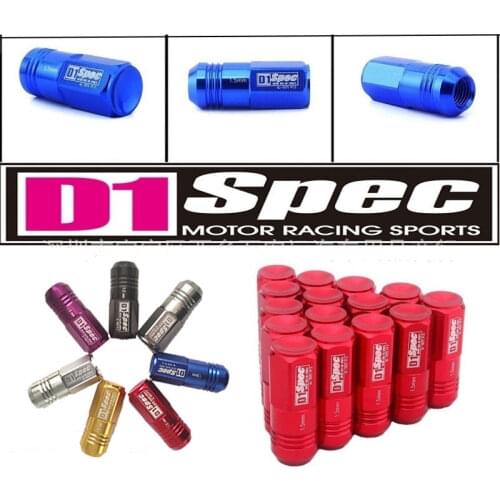 D1 JDM Racing Aluminium alloy Wheel Lug Nuts Screw M12x1.5/1.25 Length 50mm for 95% cars 20 pieces/set